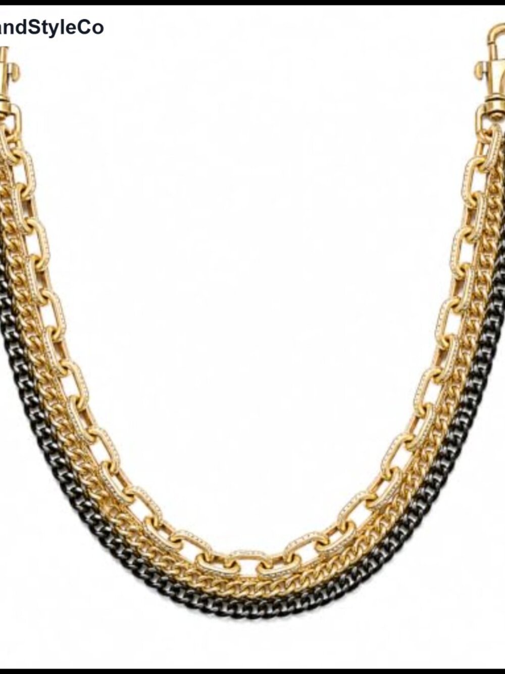Tri-Layered Metal Purse Chain Charm Strap for Handbags 19.7''